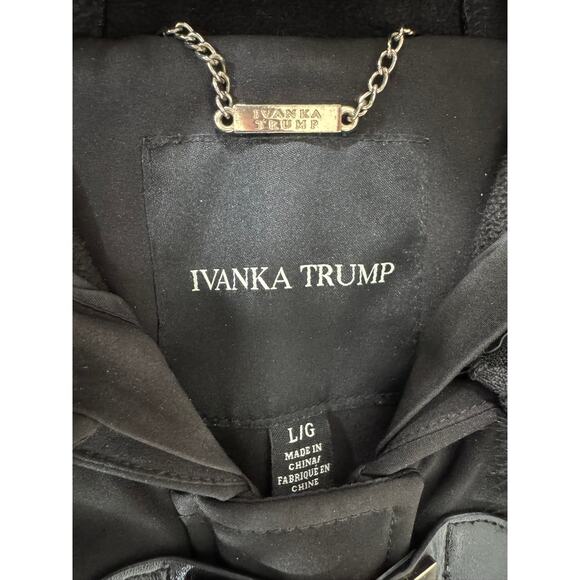 "IVANKA TRUMP" Parka Faux Fur Hooded Coat Toggle Closure SZ L Old Money Classy - Picture 5 of 13